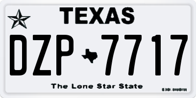 TX license plate DZP7717