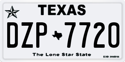 TX license plate DZP7720