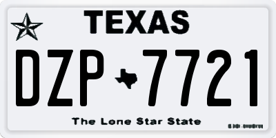 TX license plate DZP7721