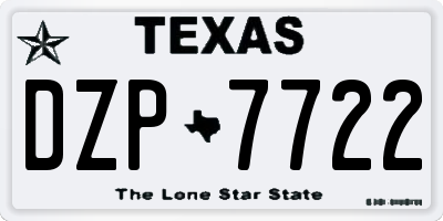 TX license plate DZP7722