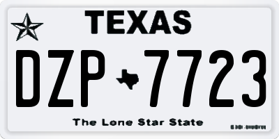 TX license plate DZP7723
