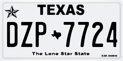 TX license plate DZP7724