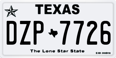TX license plate DZP7726