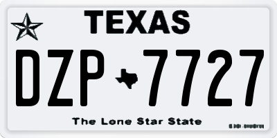 TX license plate DZP7727
