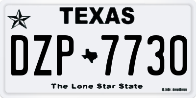 TX license plate DZP7730