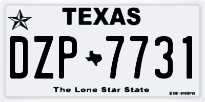 TX license plate DZP7731