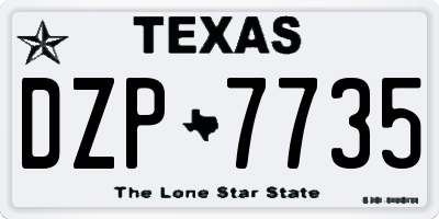 TX license plate DZP7735