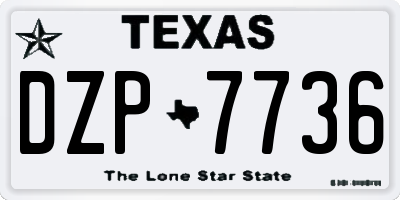 TX license plate DZP7736