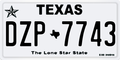 TX license plate DZP7743