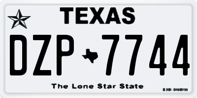 TX license plate DZP7744