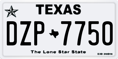 TX license plate DZP7750