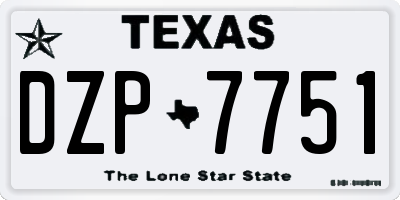 TX license plate DZP7751
