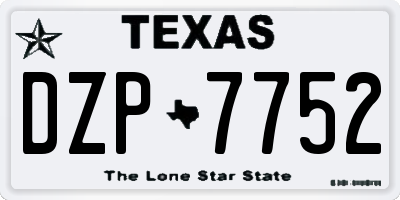 TX license plate DZP7752