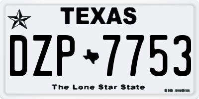 TX license plate DZP7753