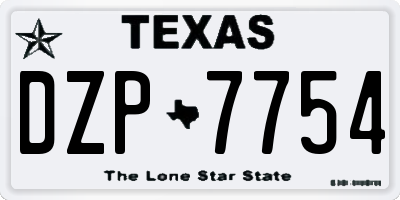 TX license plate DZP7754