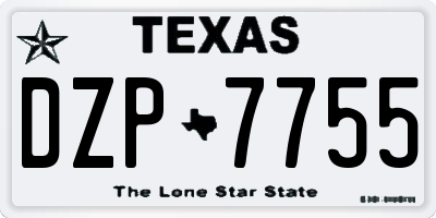 TX license plate DZP7755