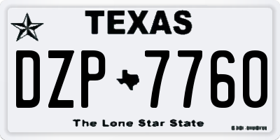 TX license plate DZP7760