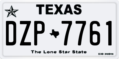 TX license plate DZP7761