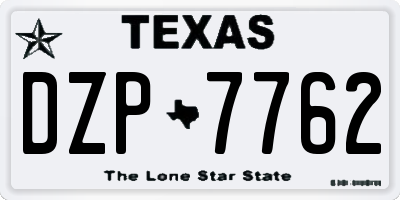TX license plate DZP7762