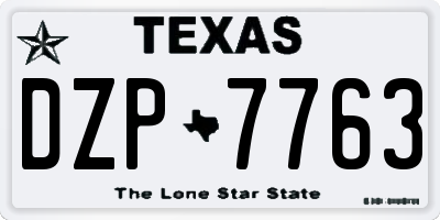 TX license plate DZP7763