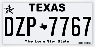 TX license plate DZP7767