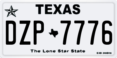 TX license plate DZP7776
