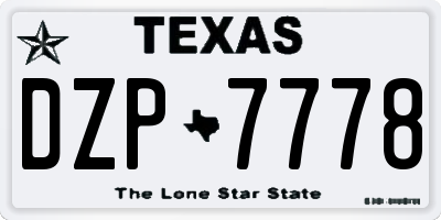 TX license plate DZP7778