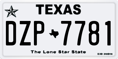 TX license plate DZP7781