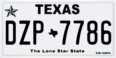 TX license plate DZP7786