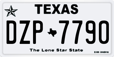 TX license plate DZP7790