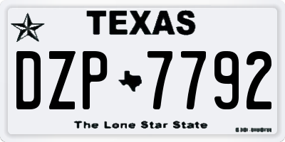 TX license plate DZP7792