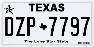 TX license plate DZP7797