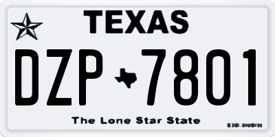 TX license plate DZP7801