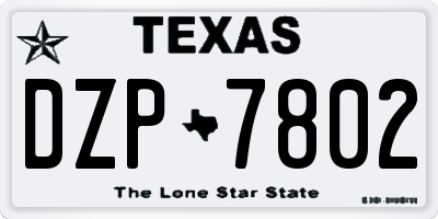 TX license plate DZP7802