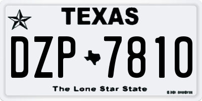TX license plate DZP7810