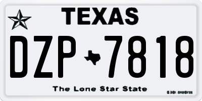 TX license plate DZP7818