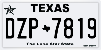 TX license plate DZP7819