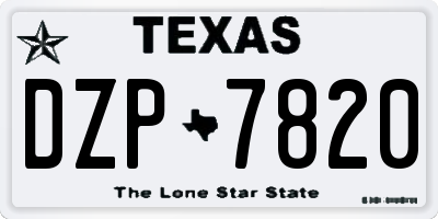 TX license plate DZP7820