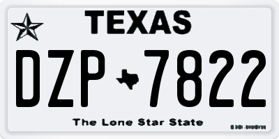 TX license plate DZP7822