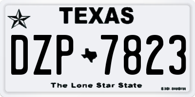TX license plate DZP7823