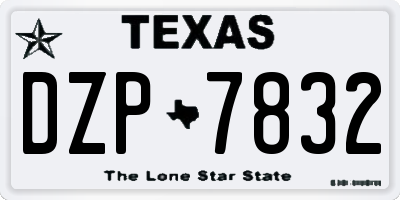 TX license plate DZP7832
