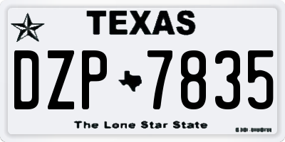 TX license plate DZP7835