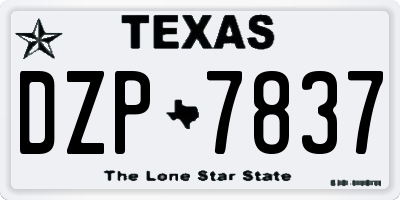 TX license plate DZP7837
