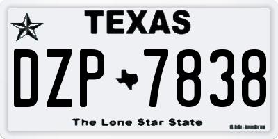 TX license plate DZP7838