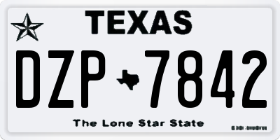TX license plate DZP7842
