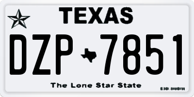 TX license plate DZP7851