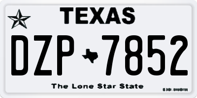 TX license plate DZP7852