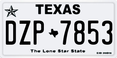 TX license plate DZP7853