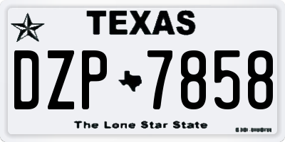 TX license plate DZP7858