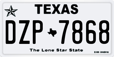 TX license plate DZP7868